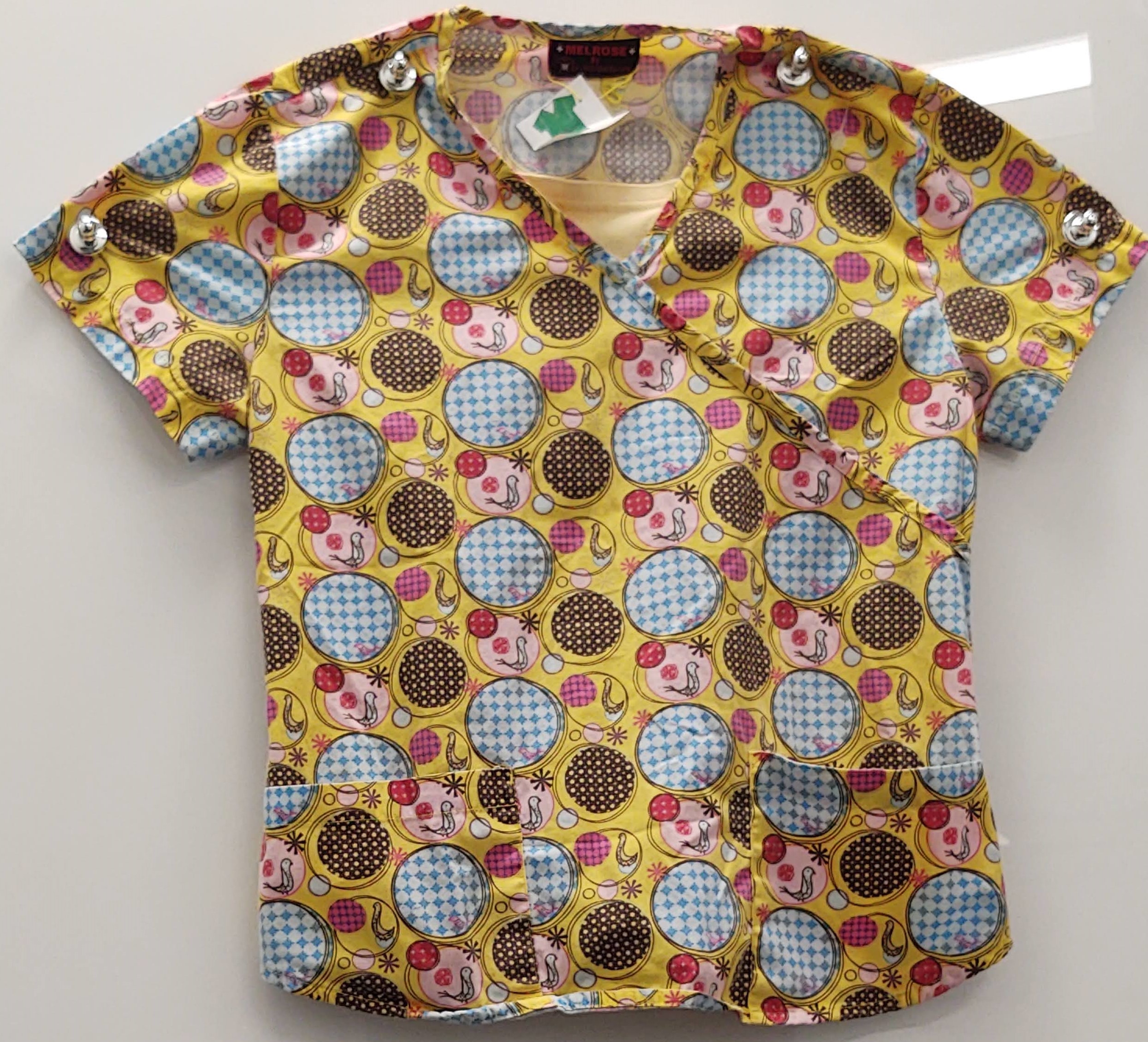 Yellow Circles Scrub Top